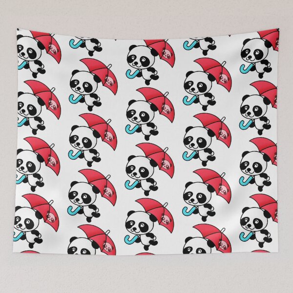 Item preview, Kawaii Panda With Umbrella Sticker designed and sold by Bunmigraphics .