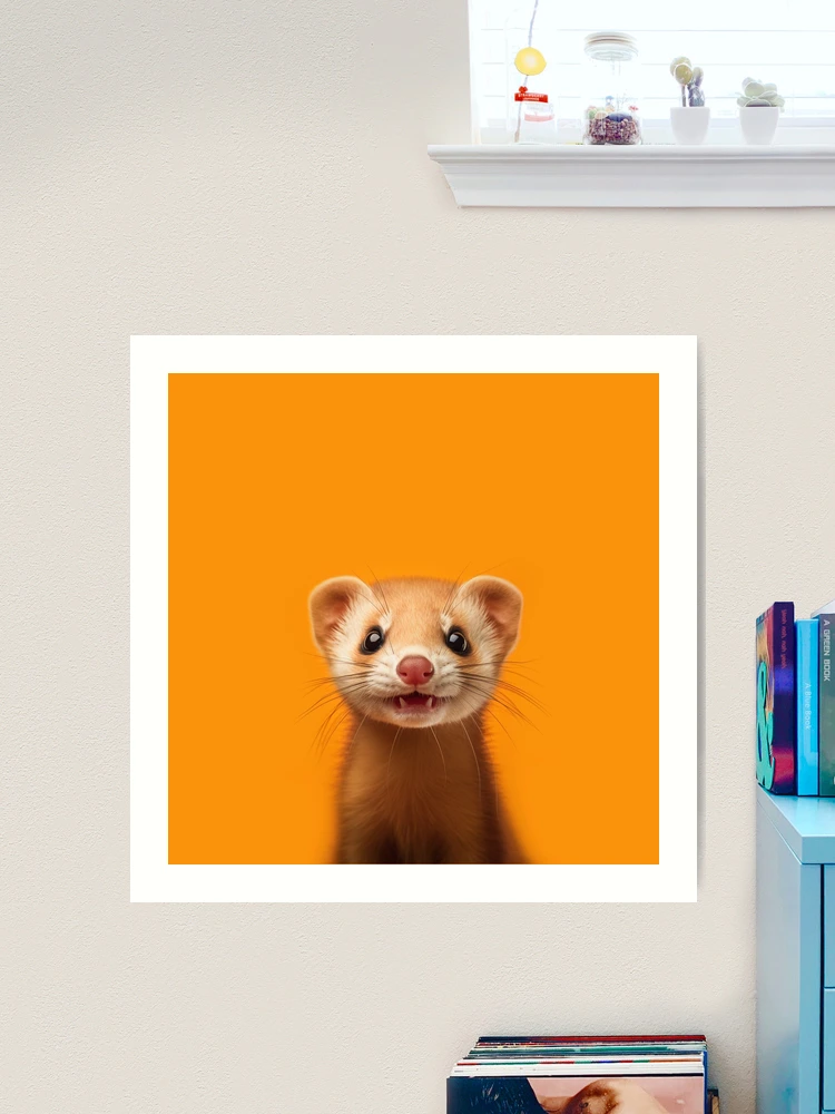 Orange Ferrets Happy Little Ferret Art Print