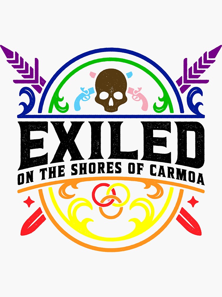 Thumbnail 3 of 3, Sticker, Exiled Logo- Progress Flag designed and sold by WeAreWayfarers.