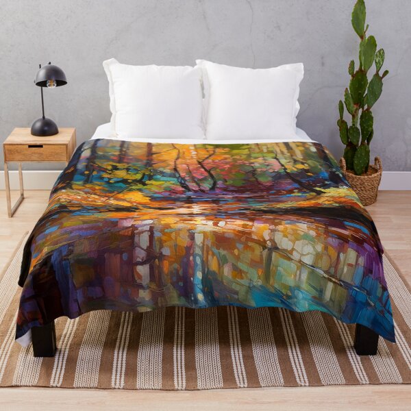 Item preview, Impressionistic woods painting designed and sold by Red Witch Art.