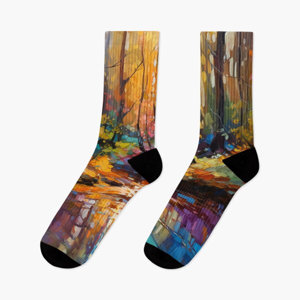 Item preview, Impressionistic woods painting designed and sold by Red Witch Art.