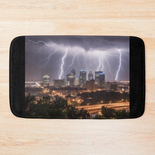 Item preview, Luminous Thunderstruck Electric Cityscape Night Photography Power of Nature designed and sold by DigiNook.
