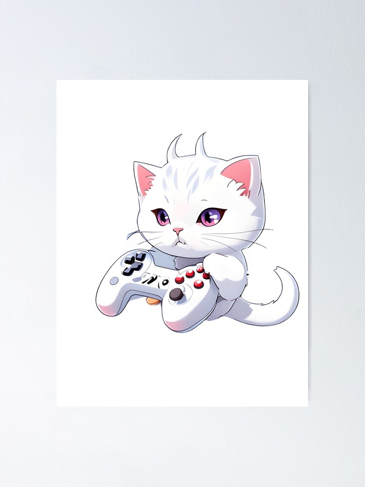 EASY How to Draw a CAT PLAYING VIDEOGAMES 