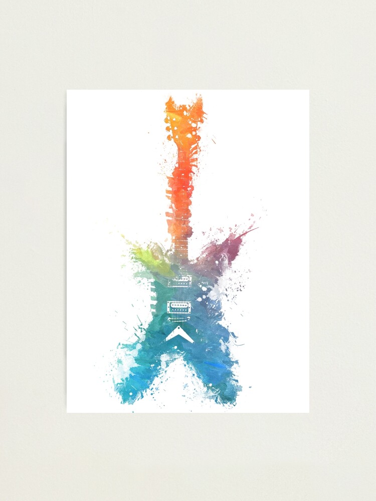Alternate view of Colored guitar Photographic Print