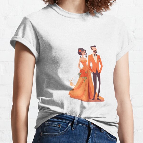 Orange wedding invitation card Classic T-Shirt