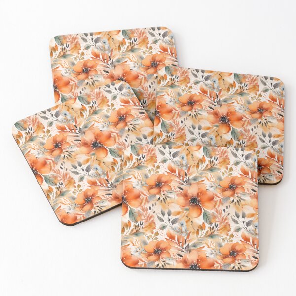 Item preview, Orange floral pattern  designed and sold by florallover444.