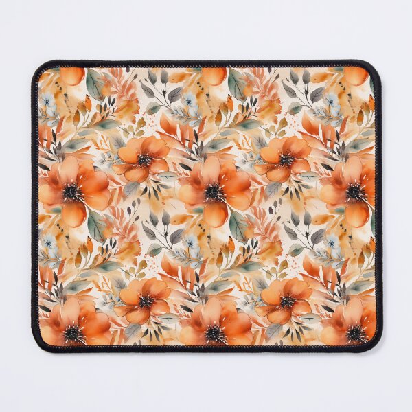 Item preview, Orange floral pattern designed and sold by florallover444.
