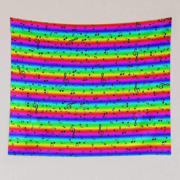 Item preview, Rainbow Sheet Music Notes Pattern designed and sold by Deborah Camp.