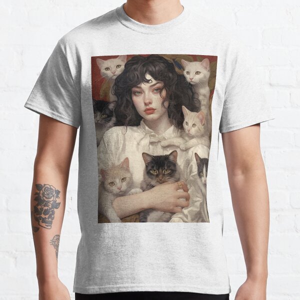 IEPOFG Women Loose Tops Nurse Blouse Graphic Cute Tees Cat Vintage