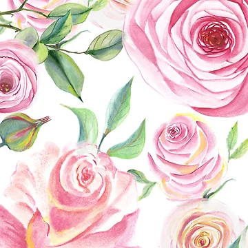 Artwork thumbnail, Pink Roses Floral Collage by MathisDesigns