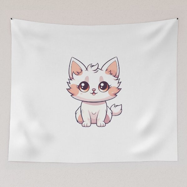 Item preview, Too Cute White Cat - Feline Perfection in Snow Version designed and sold by Neuronexia.