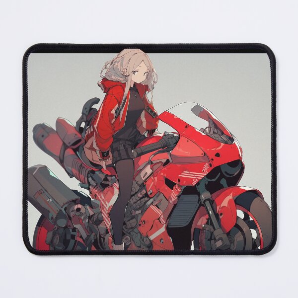 Item preview, Biker Girl in Red - Anime Style designed and sold by Istarfal.