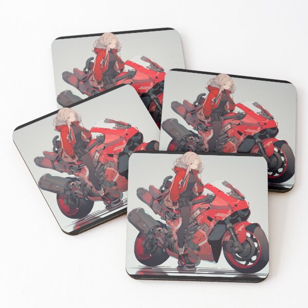 Item preview, Biker Girl in Red - Anime Style designed and sold by Istarfal.
