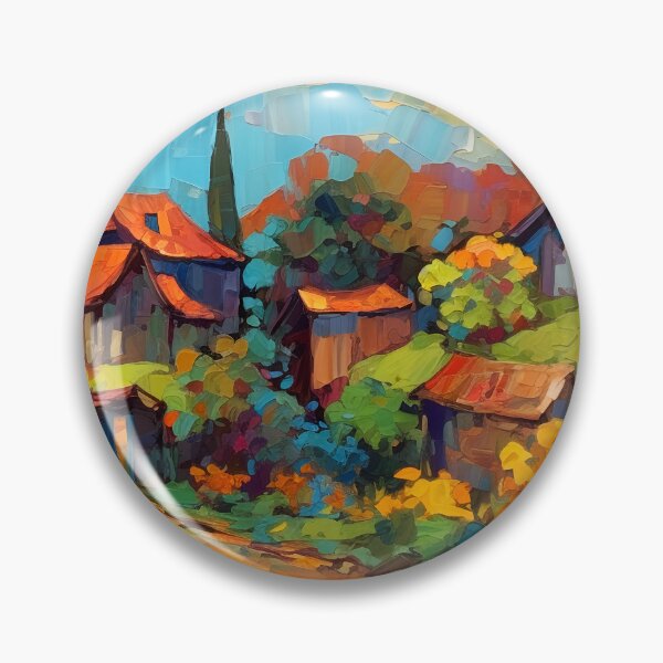 Item preview, Countryside village at sunset designed and sold by Art by Lilia.