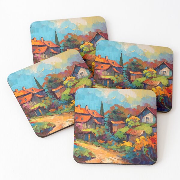 Item preview, Countryside village at sunset designed and sold by Art by Lilia.