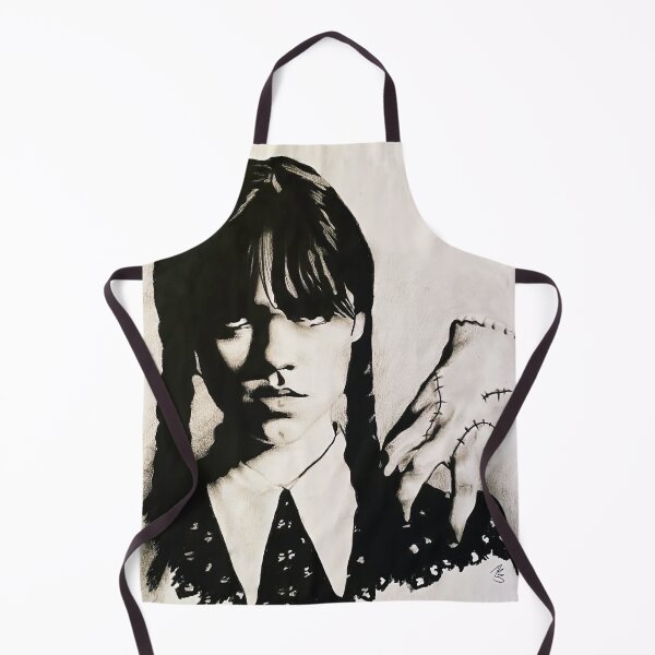 Aperçu de l'œuvre Mercredi Addams & Thing Charcoal Art créée et vendue par tombobmack.