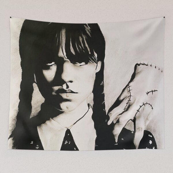 Item preview, Wednesday Addams & Thing Charcoal Art designed and sold by tombobmack.