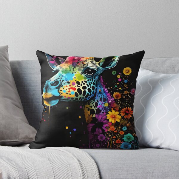 Item preview, Neon Paint Splatter Giraffe designed and sold by Melissify.