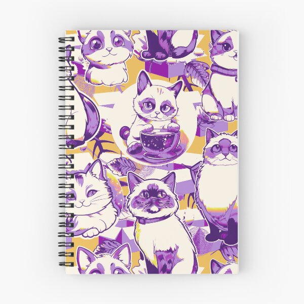 Item preview, Cat#15 design, Cat fabric design, Cat Mom Gift, Pets, Kids gift, Ideal pet gift, funky purple colours designed and sold by Andimoot.