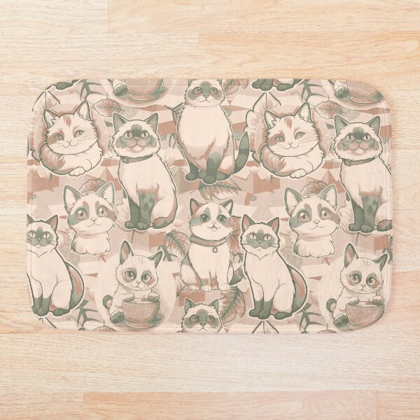 Artikelvorschau, Cat#15 design, Cat fabric design, Cat Mom Gift, Pets, Kids gift, Ideal pet gift, muted neutrals colours entworfen und verkauft von Andimoot.