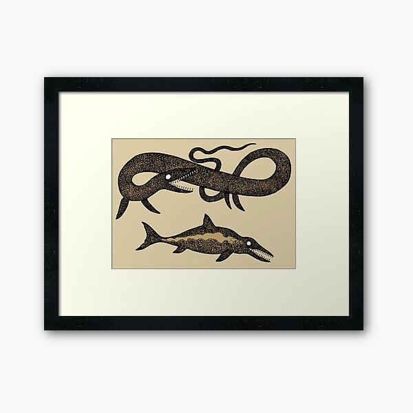 Item preview, Mosasaurus & Ichthyosaurus Sea Dinosaurs Illustration designed and sold by djrbennett.