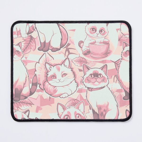 Item preview, Cat#15 design, Cat fabric design, Cat Mom Gift, Pets, Kids gift, Ideal pet gift, pink pastels colours designed and sold by Andimoot.