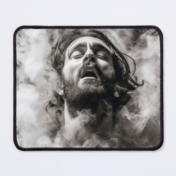 Item preview, Ethereal Emanation: Jesus Unleashing Dust in Dynamic Monochrome designed and sold by MedusaAiArt.