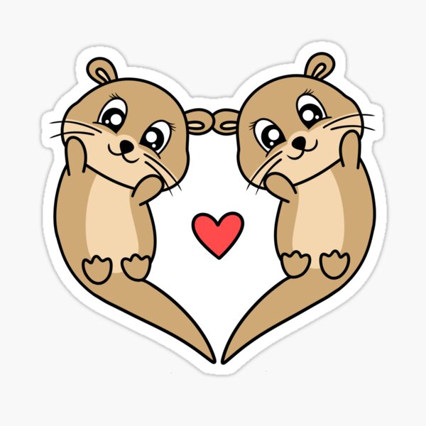 Item preview, otter couple love heart designed and sold by vandepasch.
