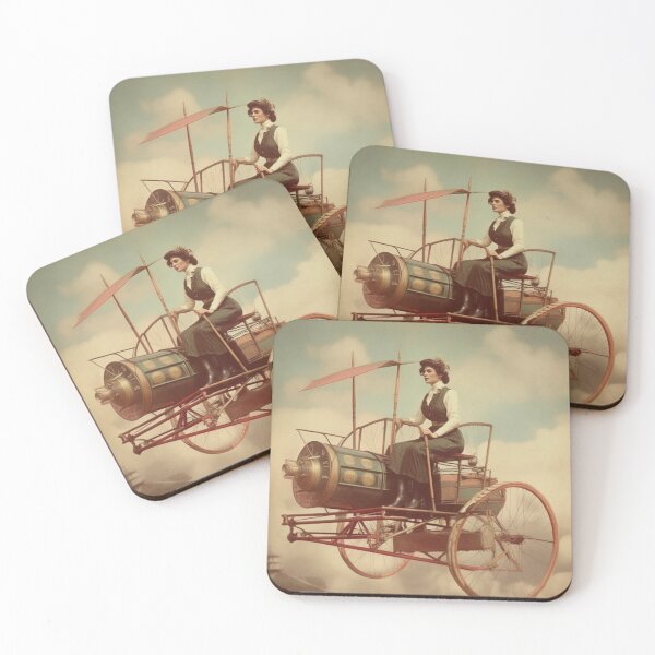 Item preview, Miss Fabulous and her Flying Machine Digital Design designed and sold by zolarche.