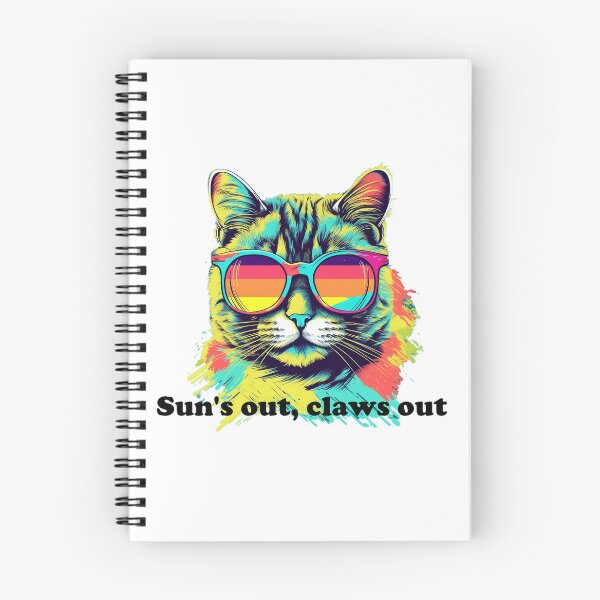 Item preview, Cute Cat with Sunglasses 'Sun's Out, Claws Out' black text designed and sold by SADStyleDesigns.