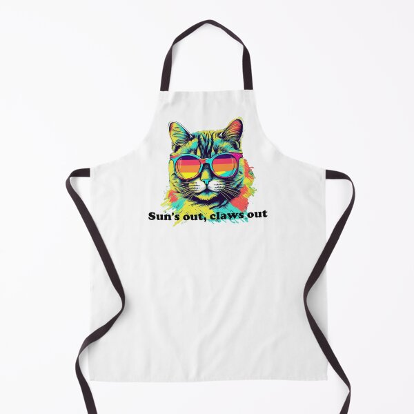 Item preview, Cute Cat with Sunglasses 'Sun's Out, Claws Out' black text designed and sold by SADStyleDesigns.