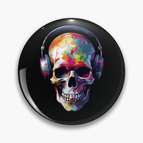 Item preview, Street Art Skull Headphones Skull Rainbow Colorful Skull Art designed and sold by BrobocopPrime.