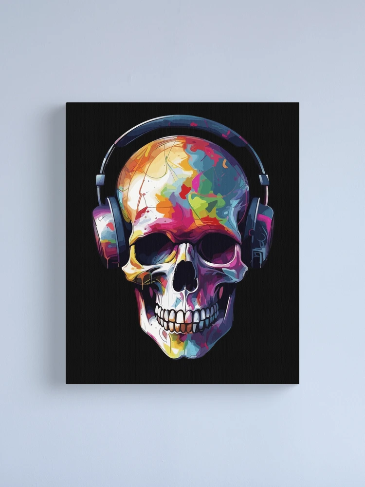 Skull of a skeleton with burning cigarette Art Print by