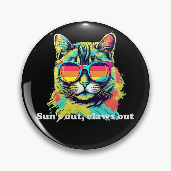 Item preview, Cute Cat with Sunglasses 'Sun's Out, Claws Out' white text designed and sold by SADStyleDesigns.