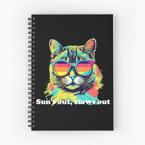 Item preview, Cute Cat with Sunglasses 'Sun's Out, Claws Out' white text designed and sold by SADStyleDesigns.