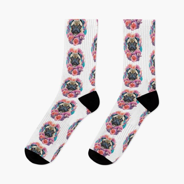 Item preview, Beautiful floral pug face  designed and sold by Creative Line Prints.