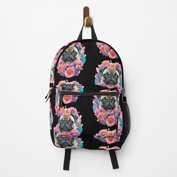Item preview, Beautiful floral pug face designed and sold by Creative Line Prints.