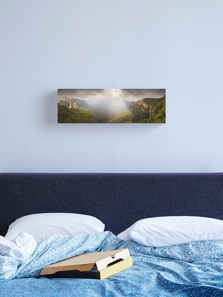 Thumbnail 2 of 3, Canvas Print, Govetts Leap Awakens, Blue Mountains, New South Wales, Australia designed and sold by Chockstone.