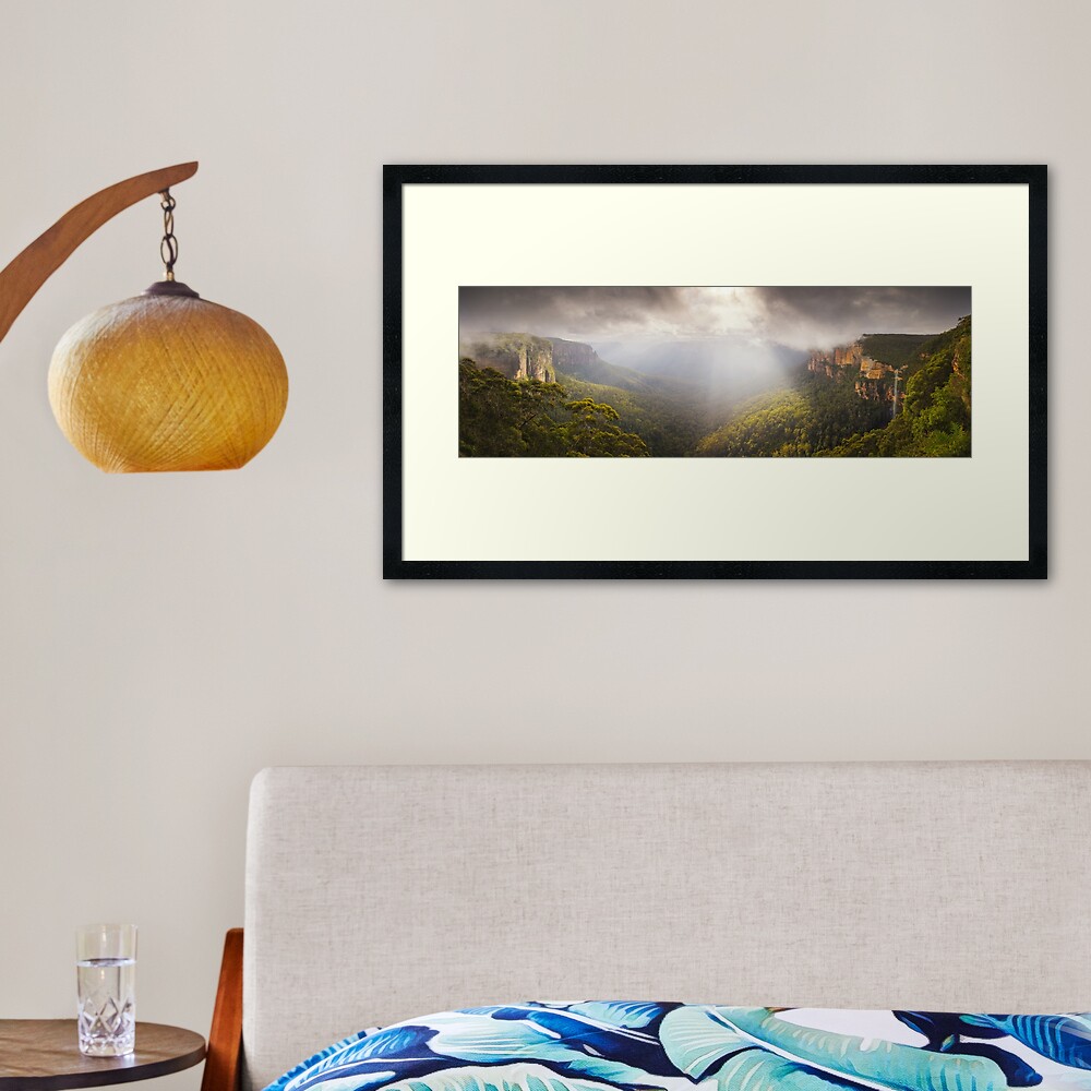 Govetts Leap Awakens, Blue Mountains, New South Wales, Australia Framed Art Print