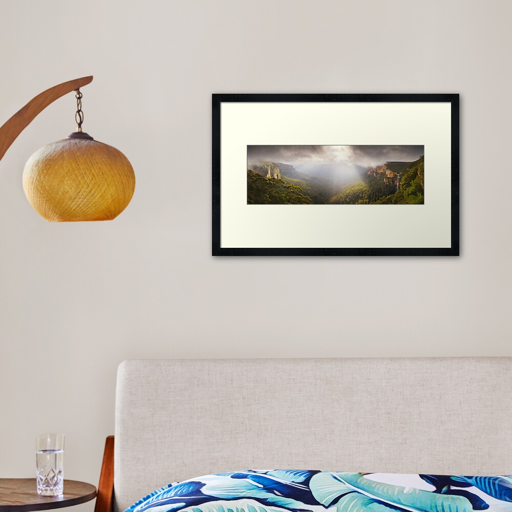 Govetts Leap Awakens, Blue Mountains, New South Wales, Australia Framed Art Print