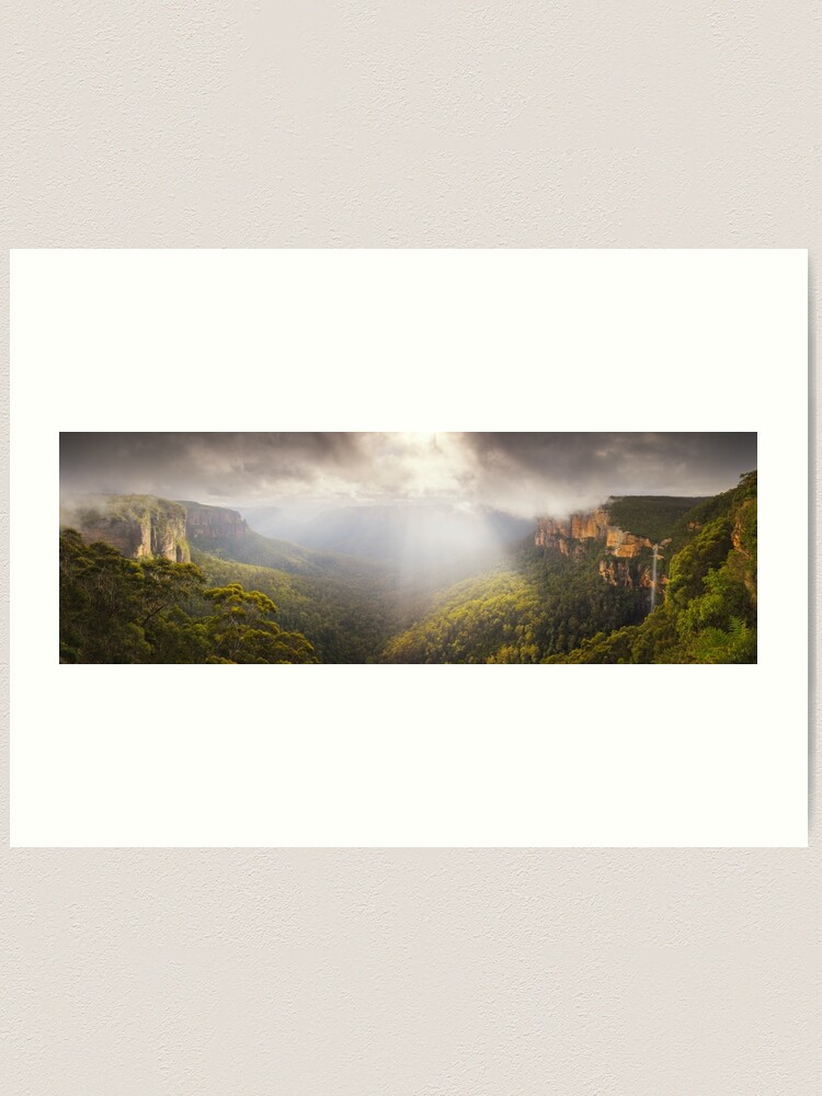 Thumbnail 1 of 3, Art Print, Govetts Leap Awakens, Blue Mountains, New South Wales, Australia designed and sold by Chockstone.