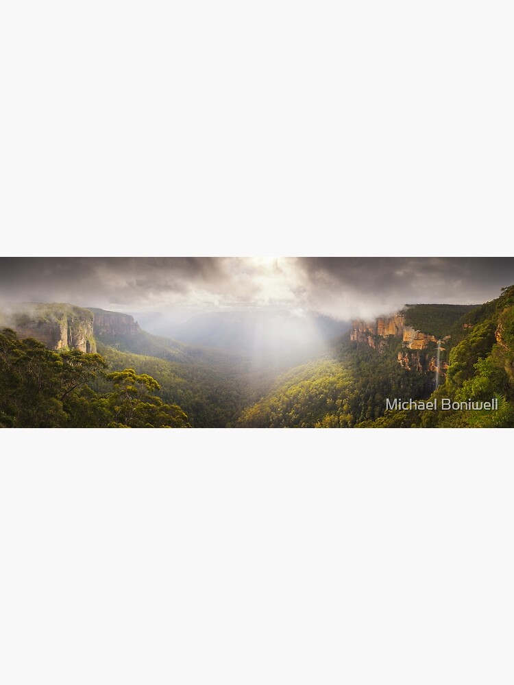 Thumbnail 3 of 3, Art Print, Govetts Leap Awakens, Blue Mountains, New South Wales, Australia designed and sold by Chockstone.