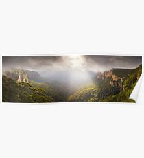 Govetts Leap Awakens, Blue Mountains, New South Wales, Australia Poster