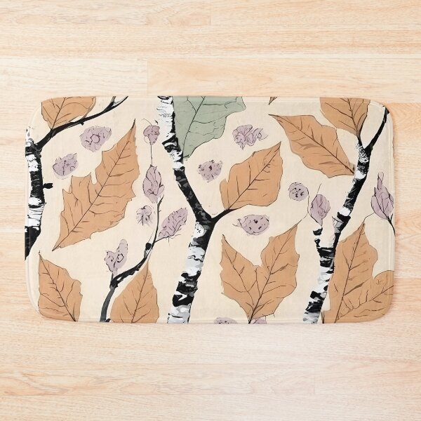 Item preview, The repeating pastel Birch leaves vintage-style pattern designed and sold by RicsArtistry.