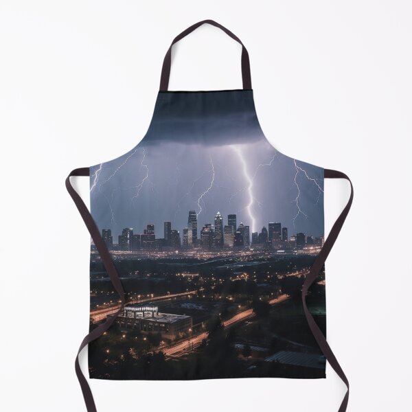 Item preview, Luminous Thunderstruck Electric Cityscape Night Photography Power of Nature designed and sold by DigiNook.