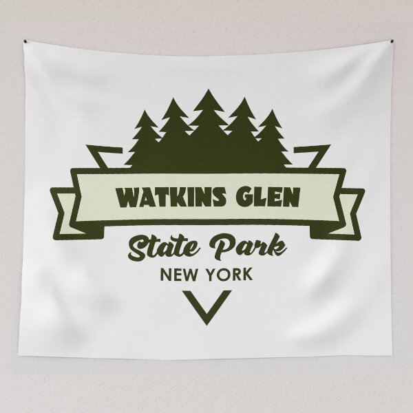 Item preview, Watkins Glen State Park New York Trees And Ribbon designed and sold by bivenart.