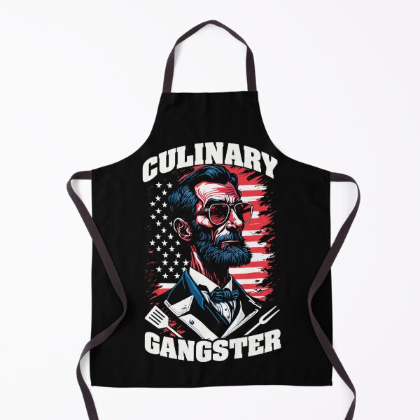 Item preview, Culinary Gangster Lincoln 4th of July BBQ Chef USA Flag designed and sold by GrandeDuc.