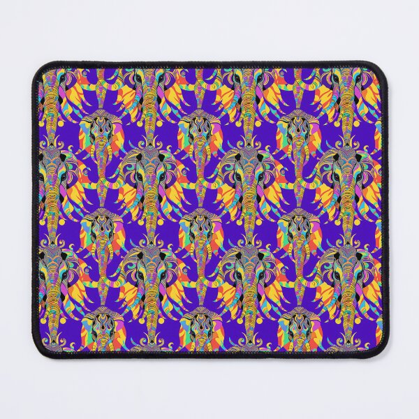 Item preview, Vibrant DMT Trippy Elephant Face Pattern on Blue Background designed and sold by Aaron2610.