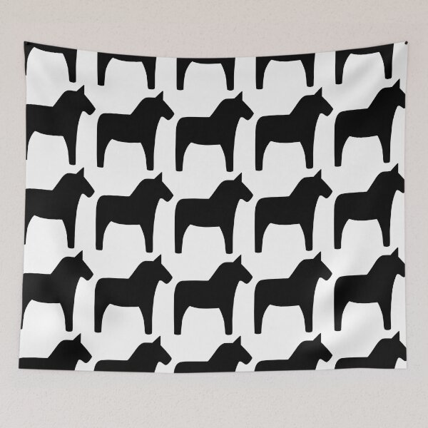 Item preview, Dala Horse black and white designed and sold by Corduroy9.