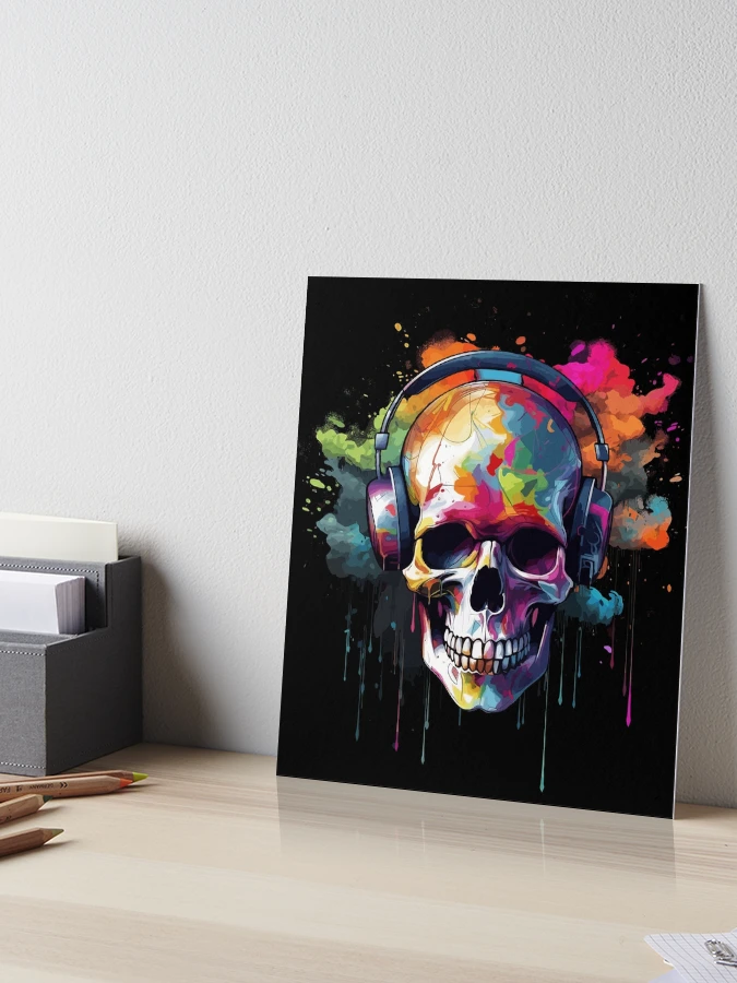 Skull Explosion Colorful Paint Cloud Graffiti Street Art